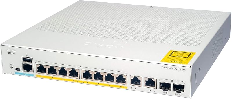 Cisco C1000-8T-E-2G-L Catalyst 1000 8 Port GE Ext PS 2x1G SFP Network Switch