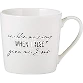 Creative Brands Faithworks Inspirational White Bone China Café Mug/Cup, 14-Ounce, Give Me Jesus