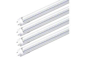 LightingWill LED T8 Light Tube 3FT, Daylight White 5000K, Dual-End Powered Ballast Bypass, 1600Lumens 15W (32W Fluorescent Eq