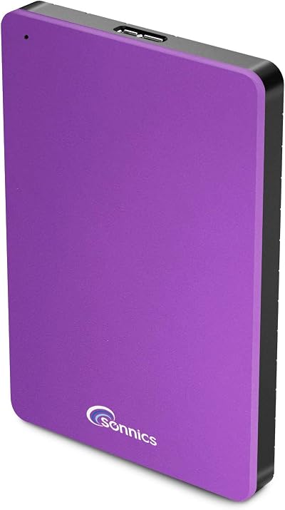 Sonnics 500GB Purple External Portable Hard Drive USB 3.0 for PC Mac TV XBOX PS4