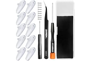 Eyeglasses Nose Pads, TEKPREM Screw in Glasses Nose Pads Replacement Repair Tools Kit with 5 Pairs of Air Chamber Silicone Nose Pads,Screws,Screwdrivers,Tweezer & Cloth for Sunglasses (15mm)