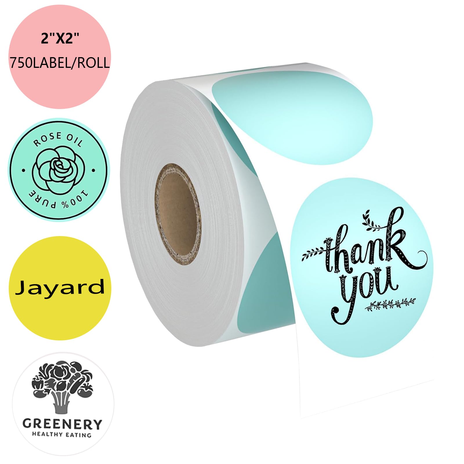 Photo 1 of 2" Circle Direct Thermal Labels, Thermal Printer Labels for Name Tag, DIY, QR Code, Self-Adhesive Address Shipping Stickers, Green Circle Sticker Labels Compatible with Zebra, Rollo, MUNBYN,750Lables