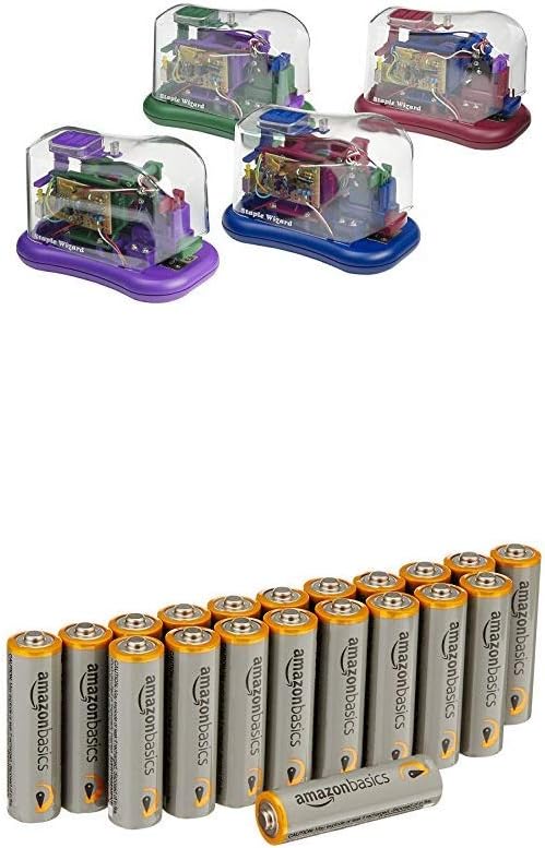 Rexel Wizard Electric Stapler, 12 Sheet Capacity, Plastic Body, Assorted Colours, 02055 with Amazon Basics Batteries