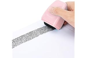 SYLCXX Identity Theft Protection Roller Stamp - Information Blocker Stamp for ID Account, Address, Mail, Bill & Privacy Information (Pink)