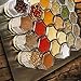 20 Set Magnetic Spice Jars for Refrigerator, Hexagon Glass Magnetic Spice Jars with Shaker Lids Label for Kitchen RV Travel Trailer Boat, Magnet Seasoning Containers for Fridge Cabinet Wall mount Rack