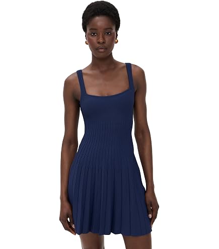 staud mini wells dress Azure Pinstripe Mini length STAUD | Wells Mini Dress