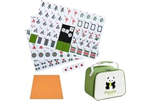TWBTC 1.18"(30mm) Chinese Green Mahjong Set - 144 + 8 Numbered Tiles, Travel-Friendly with Accessories - Ideal for Family Gat