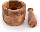 Samhita Handmade Acacia Wood Mortar and Pestle for Herbs Garlic Spices view 3