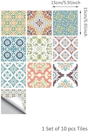 10 teiliges Set Fliesenaufkleber für Küche Dekorative Stickerfliesen