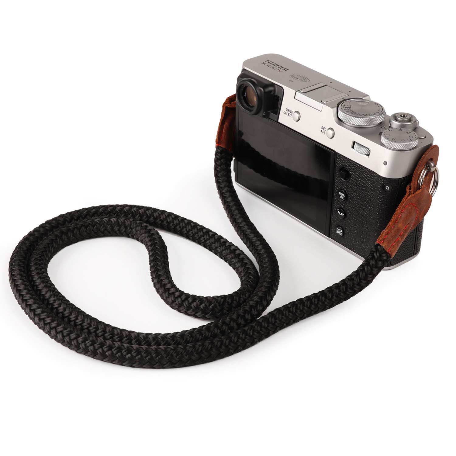 MegaGear MG939 Cotton Camera Hand Wrist Strap - Black, Small - 23cm/9inc