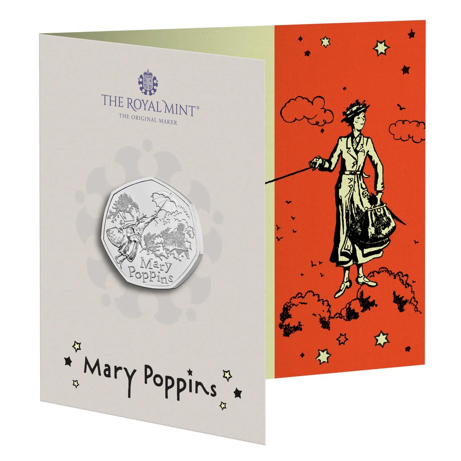 CrawleyCoins Mary Poppins 2025 UK 50p Brilliant Uncirculated Coin Mint Sealed Pack