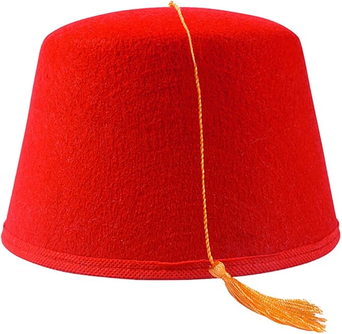 Fez Hat Red Fez Hat with Gold Tassel Red Fez Hat