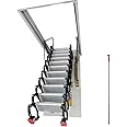 TECHTONGDA Attic Ladder Attic Extension Loft Stairs Ceiling Folding Stairs Retractable Pull Down Folding Ladder with 32 x 39 Inch Opening Size and 10.5 feet Height for Ceiling
