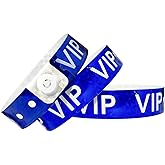 Ouchan Holographic VIP Plastic Wristbands Blue - 100 Pack Vinyl Wristbands for Events Parties