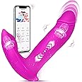 Thrusting Dildo G Spot Vibrator, 3 in 1 Adult Sex Toys for Women Wearable Vibrator with App Remote Control and Strapless Strap-On Dildos, Butterfly Couples Sex Toy Sexual Pleasure Tools for Women