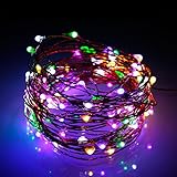 Albrillo Copper String Lights Color Changing 100 LEDs 33ft with Power Adapter, UL Listed