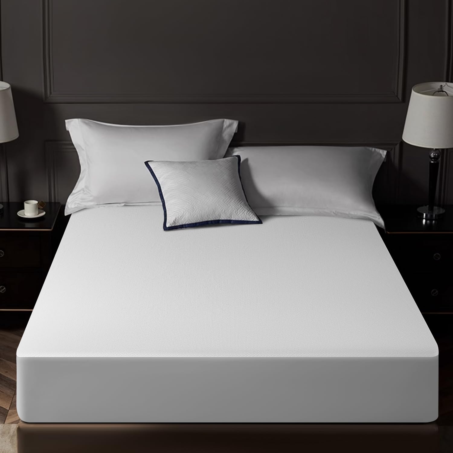 Photo 1 of King Mattress Protector Tencel Luxury 100% Waterproof Mattress Protector,Silky Soft & Breathable,Cooling Mattress Pad Cover Fitted 18" Deep Pocket Noiseless,78"x80"