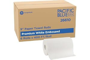 Pacific Blue Ultra by Georgia-Pacific PRO 9” Paper Towel Rolls, White, 400 Feet Per Roll, 6 Rolls Per Case, 26610