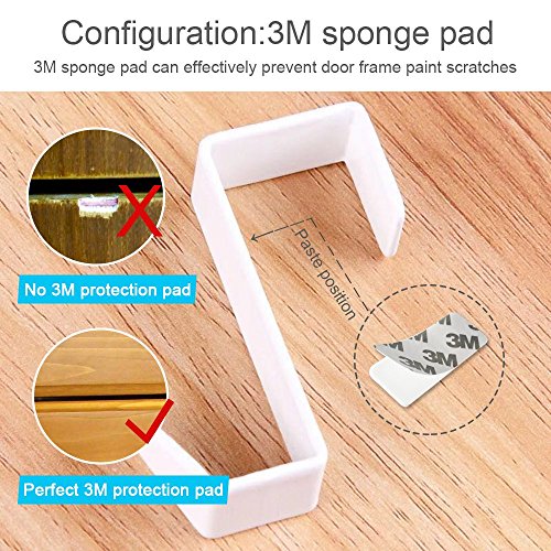 Over The Door Hook White - Lacquer Stainless Steel Narrow Door Hook Hang in Cabinet,Shoe Cabinet,Drawer,Cupboard Hook Used for Towel,Bag,Basket,Oven Mitts,Apron Kitchen Cabinet Organizer (3pack)