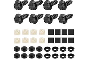 4PCS Car License Plate Screws,Sturdy Car License Plate Bolts Kit for Tightening Licenses Plates Frame with Screw Cover,Portab
