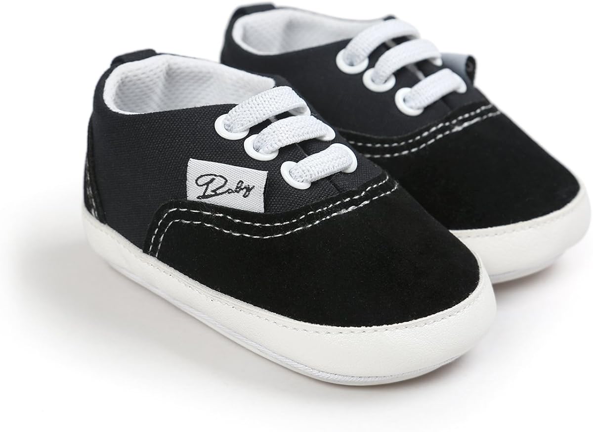  | RVROVIC Baby Boys Girls Shoes Canvas Toddler Sneakers Anti-Slip Infant First Walkers 0-18 Months | Sneakers