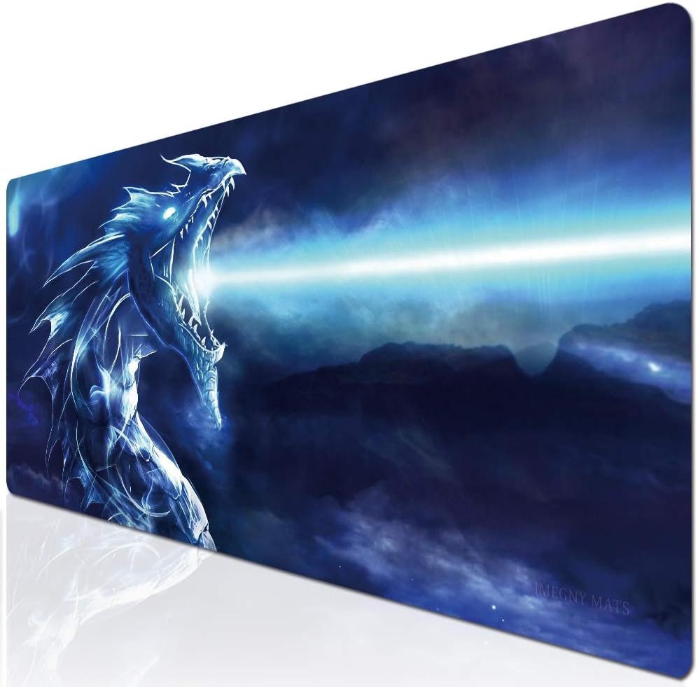 Imegny Extended Gaming Mouse Pad, Mouse Mat for High DPI Professional Gaming Quality (Type1 35.415.7Inch, bluedragon018)
