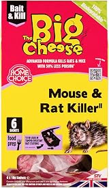 The Big Cheese Mouse & Rat Killer Pasta Sachet 10g x6 Difenacoum