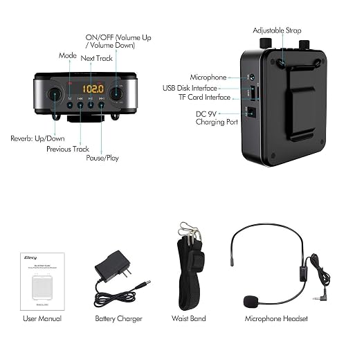 Amplificateur Voix Portable Giecy 30W - Micro Casque, Bluetooth, Radio FM, Batterie 2800mAh Pour Enseignants
