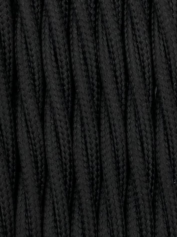 Vintage Fabric 3 Core Braided Textile Cable - 16.5FT (5 Metres) - 3x0.75mm² - Black Twisted