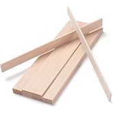 Balsa Wood Sticks, Balsa Wood Strips 1/8" &times; 1" &times; 12", 20 PCS Square Wooden Dowels for Crafts, Wooden Sticks for Crafting, Unfinished Flat Lumber Boards Piece Planks for Model Woodworking