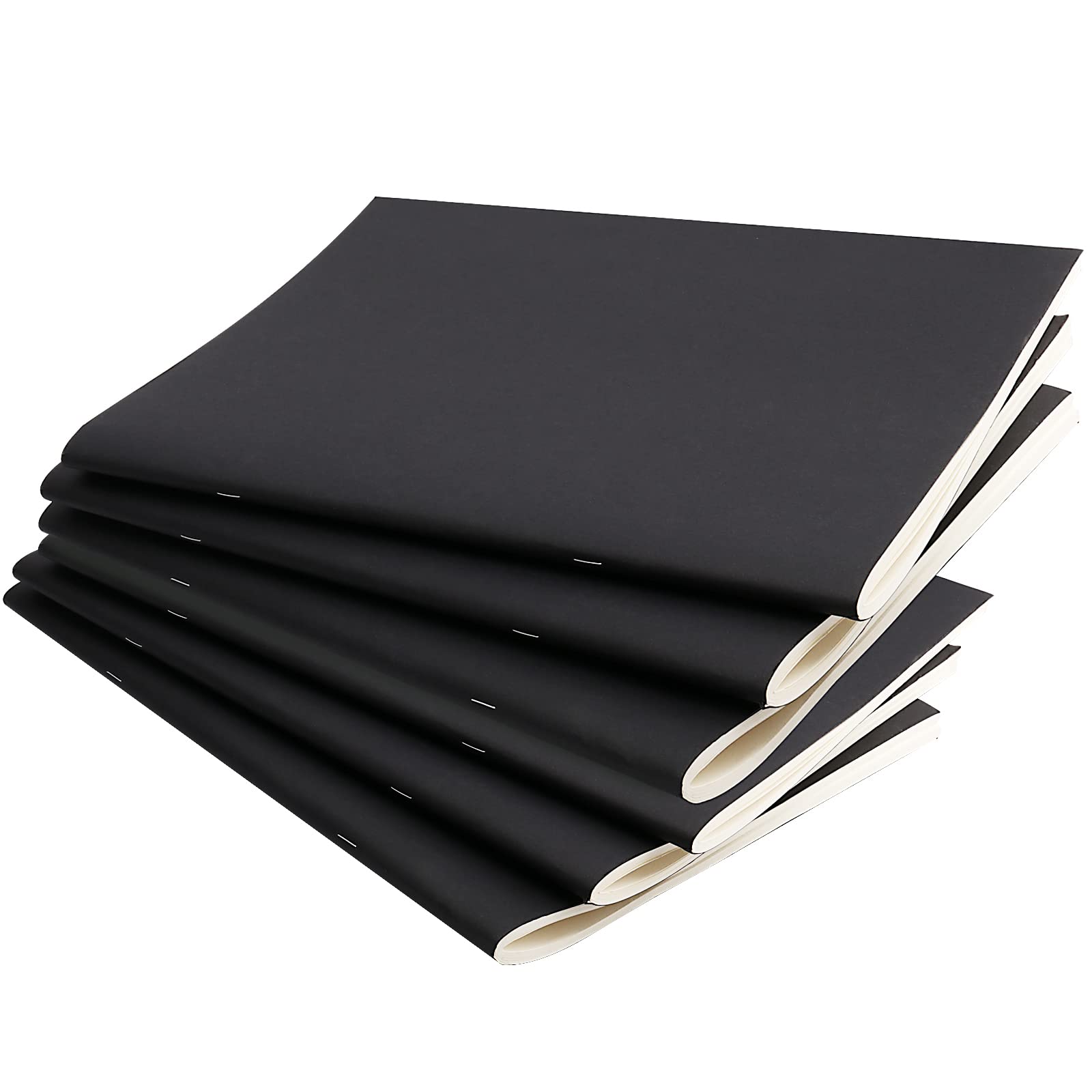 KOHAND 6 Pack A3 Sketchbook, Black Soft Cover Sketchbook, 20 Sheets/40 Pages 120 GSM Blank Paper Sketch Book for Sketching, Writing, Scrapbooking, 420 x 297mm