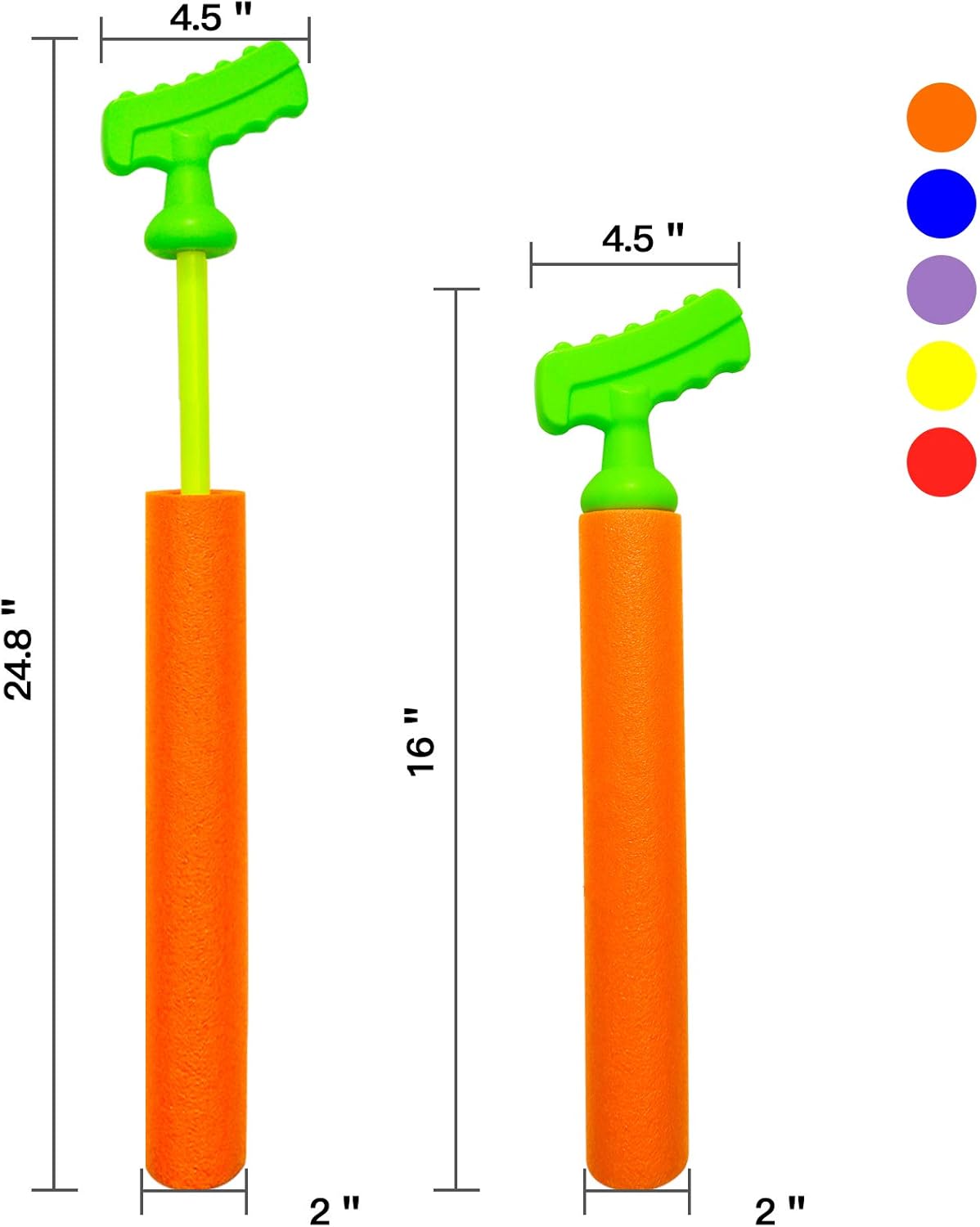 Scientoy Water Gun, 8 PCS Pool Toys,16"-24.8" Squirt Gun for Kids with 35FT Long Shot Water Cannon for Adults&Kids&Boys&Girls, Blaster Foam Shooter Set Pool Toys in Summer Swimming Pool&Beach: Toys & Games
