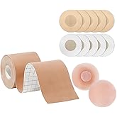 Boob Tape Breast Lift Tape for Large Breasts with 2 Pcs Nipple Covers Invisible Boobtape for A-G Cup