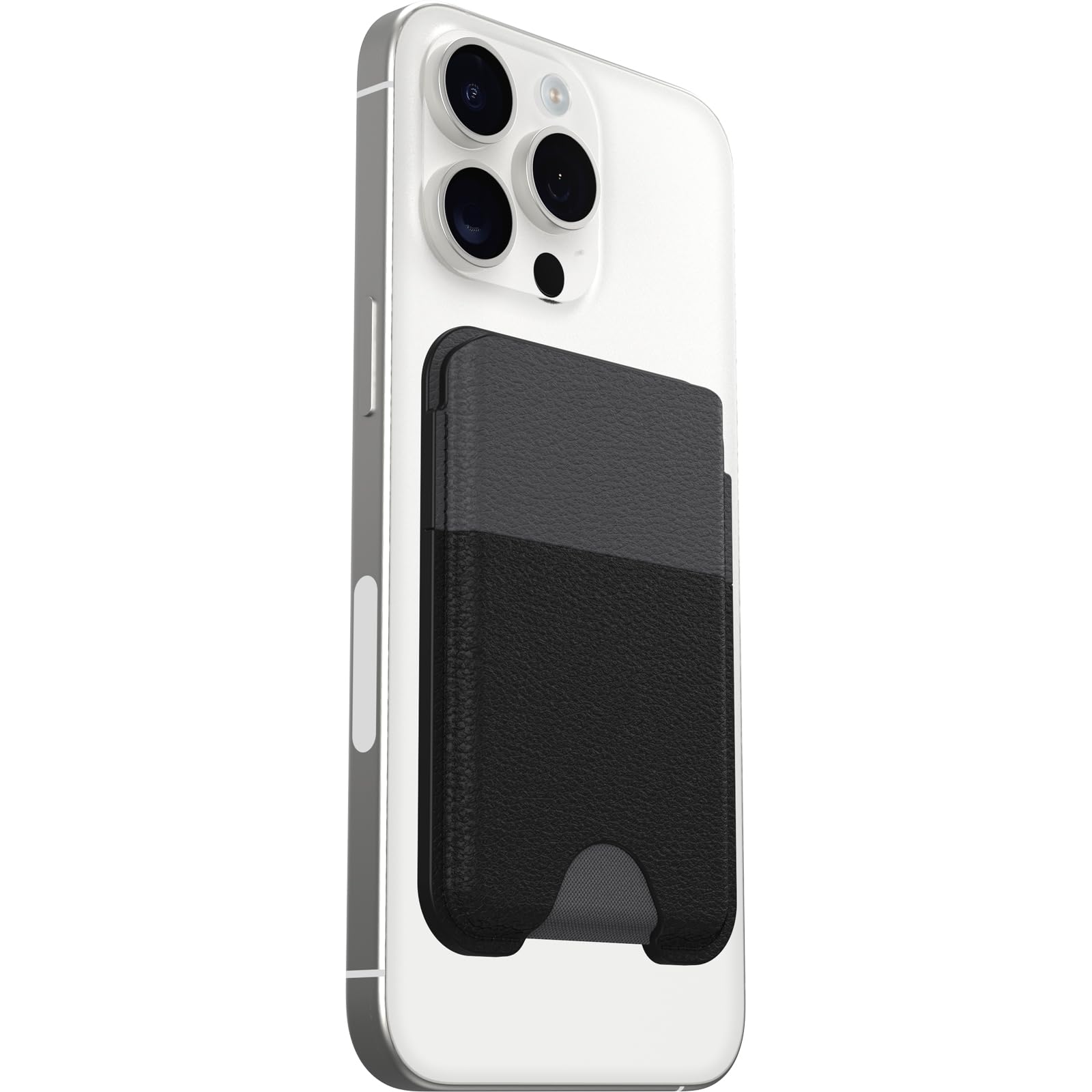 OtterBox Symmetry Cactus Leather Wallet for MagSafe, Soft-Touch Wallet with 2-3 Slots for Cards, Strong Magnetic Alignment and Attachment with MagSafe, Compatbile with iPhone, Black