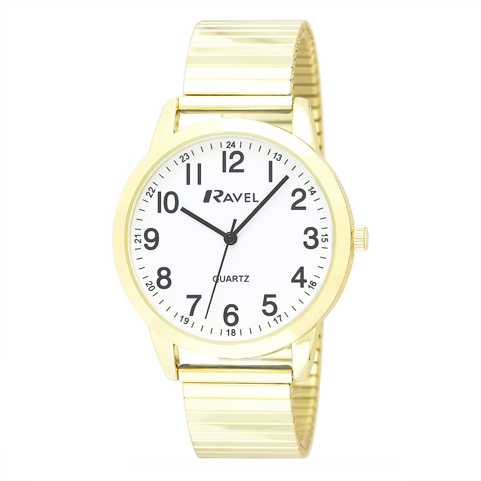 Ravel - Womens Everyday Quartz Watch with Dotted Minute Track on Gold Toned Stainless Steel Expander Bracelet (27mm case) - R0232.22.2 - Gold Tone — image 1