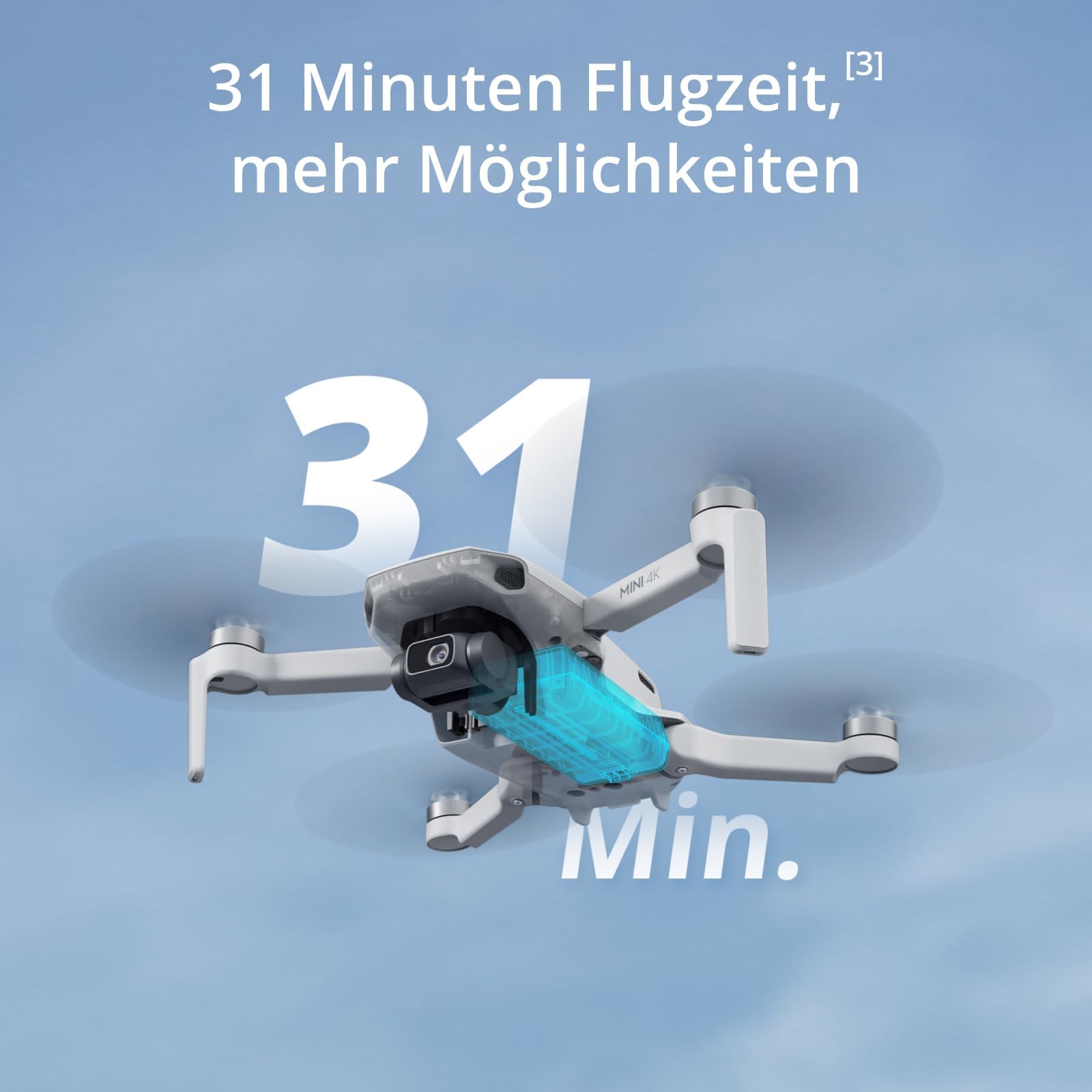 DJI Mini 4K Drohne mit 4K UHD Kamera Für Erwachsene, 3-Achsen-Gimbal-Stabilisierung, C0, QuickShots, 10 km Videoübertragung, Autom. Rückkehr, Windstabil, 1 Akku (31 min Flugzeit), Unter 249g 7