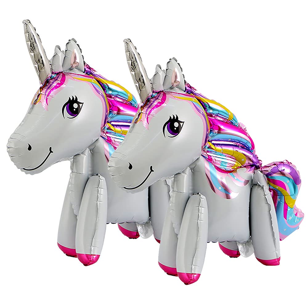 2PCS Unicorn Balloons, Party Foil Balloon for Wedding, Birthday Party Decor Children Kids Gift