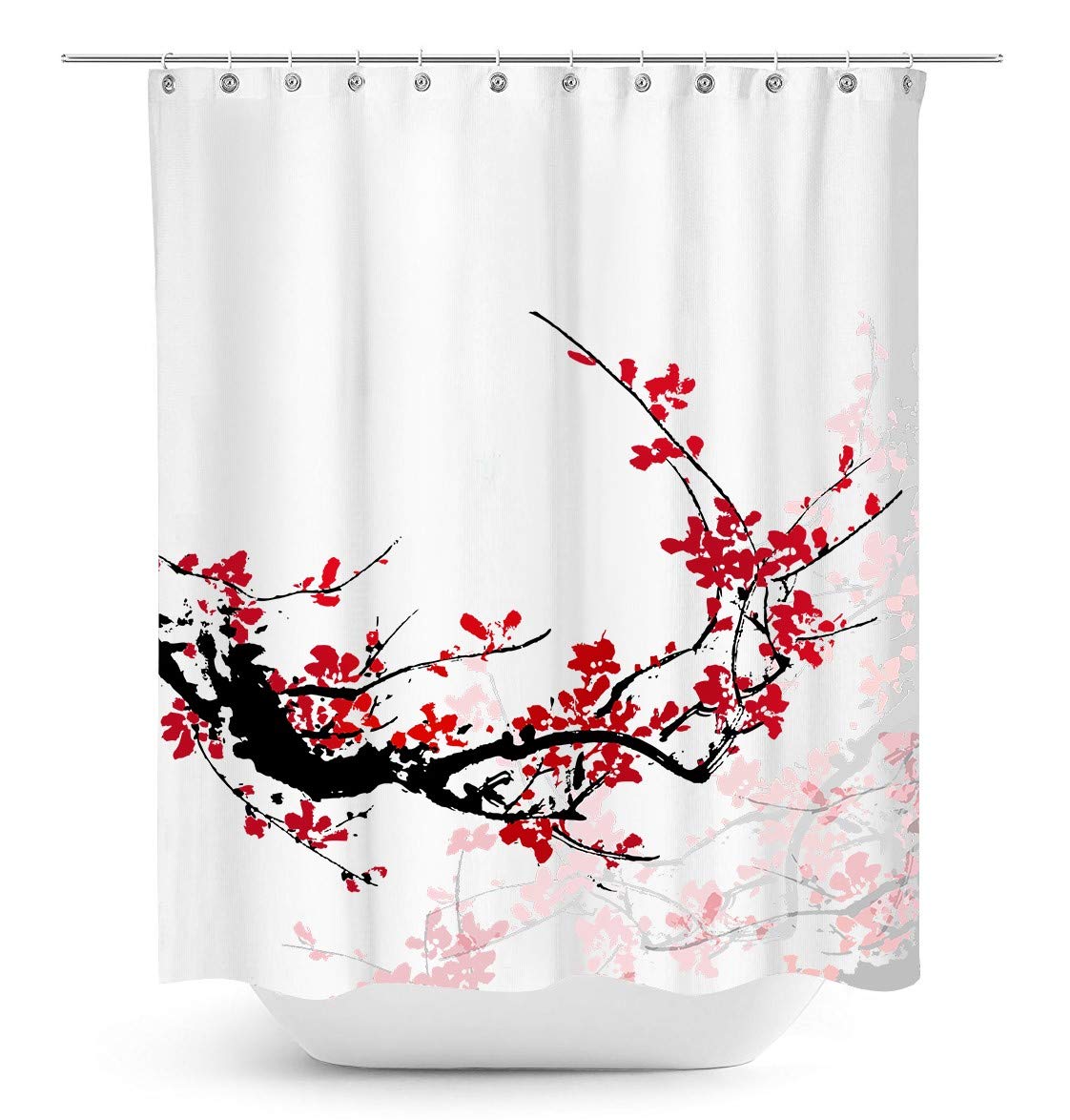 True Holiday Shower Curtain Fabric Polyester Waterproof Mildew Resistant Antibacterial Shower Curtain Liner with 12 Curtain Hooks 70.8\