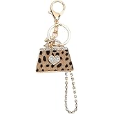 Kodrily Leopard Bag Keychain, 1PCS Rhinestone Leopard Key Chain, Zinc Alloy Leopard Print Keychain with Hanging Buckle, Bag Hanging Decoration Keychain Car Pendants, Bag Ornaments