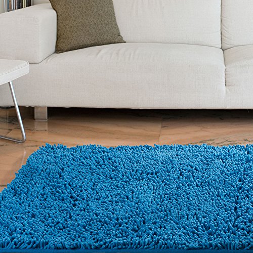Lavish Home High Pile Carpet Shag Rug, 21 by 36-Inch, Blue