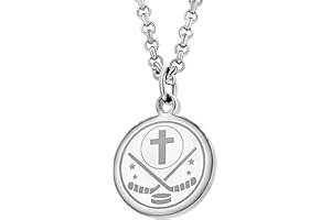 PENDANT SPORTS Athletes Necklace With Inspiring Bible Quote – Choose Your Quote, Silver Cross Necklace for Boys & Girls That Love Sports – Makes a Unique, Inspiring Gift for All Young Athletes. Baseball, Basketball, Football, Hockey and Soccer Available.