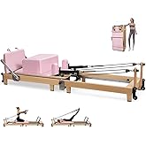 Pilates Reformer Foldable, Portable Pilates Reformer & Equipment for Home Use and Gym Workout, Pilates Reformer with Noise Reducing Roller System