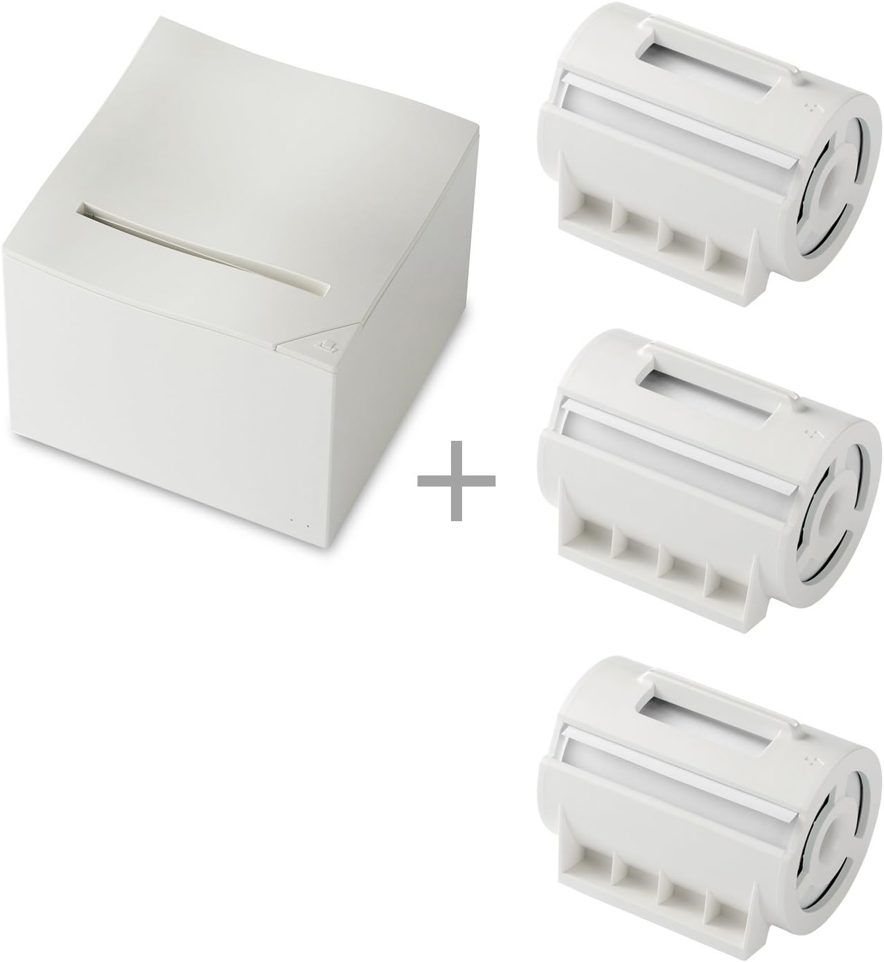 nemonic Sticky Note Inkless White Printer (1 Item) Bundle with White Paper (3 Items)