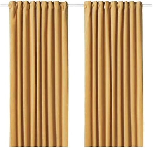 Amazon Com Ikea Sanela Curtains 1 Pair Golden Brown 304 189 02
