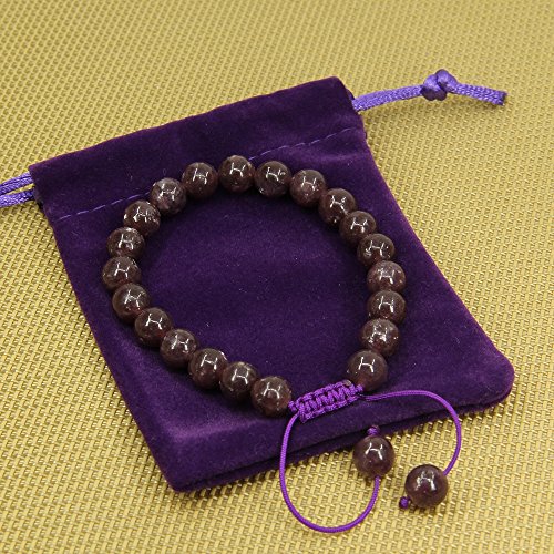 AMANDASTONES Natural Matte Amethyst Gemstone 8mm Round Beads Adjustable