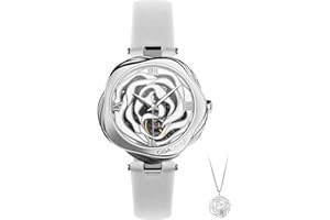 CIGA Design Watches for Women Denmark Rose Series Fashion Quartz or Automatic Mechanical Skeleton Wrist Watch with Bonus Necklace Gifts