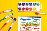 Anezus 10Pcs Chubby Paint Brushes for Kids Round Flat 6 1/4 in Washable Acrylic view 6