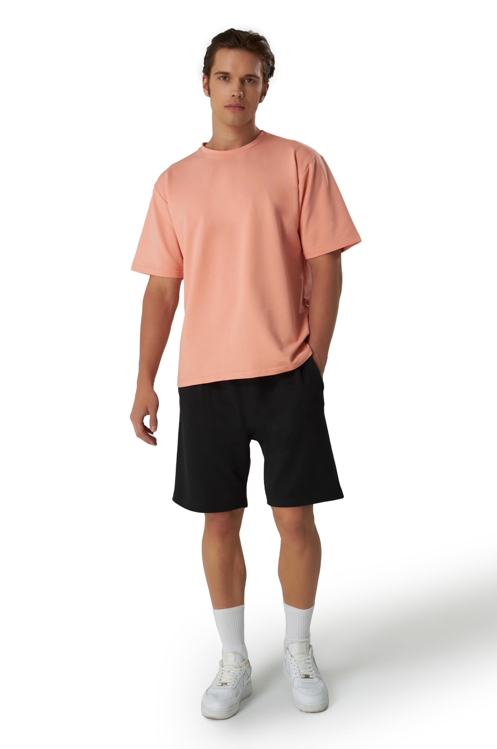 ROSS CAMP Sporthose Herren Kurz - Kurze Hosen Herren, Laufshorts Männer Sommer Baumwolle Jogginghose Fitnesshose Sport Sportshorts Bermuda Shorts Hose Trainingshose Tennis (S, Schwarz) 2