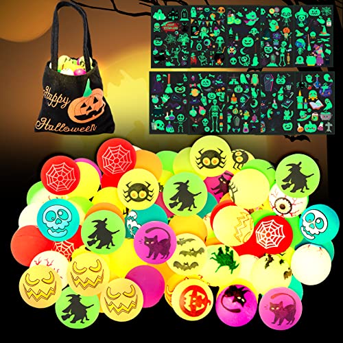 50Pcs Halloween Party Favors Glow in The Dark Bouncy Balls 10 Halloween