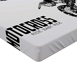 Lunarable Dirt Bike Fitted Sheet Set, Weathered
